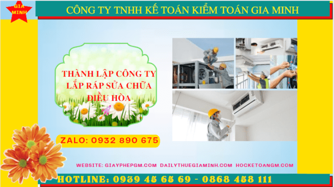 Thành lập doanh nghiệp lắp ráp sửa chữa điều hòa tại Bắc Ninh