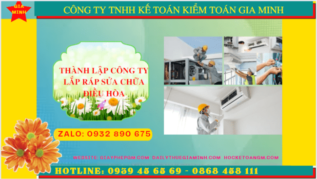 Thành lập doanh nghiệp lắp ráp sửa chữa điều hòa tại Cao Bằng