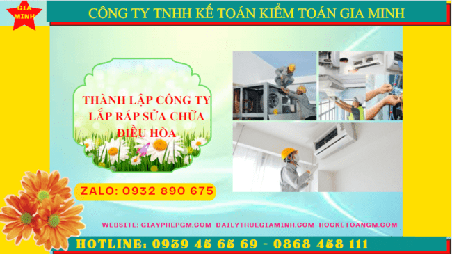 Thành lập doanh nghiệp lắp ráp sửa chữa điều hòa tại Hải Dương