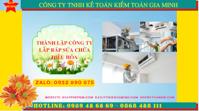 THÀNH LẬP CÔNG TY LẮP RÁP SỬA CHỮA ĐIỀU HÒA TẠI HUẾ 4 Thành lập doanh nghiệp lắp ráp sửa chữa điều hòa tại Huế