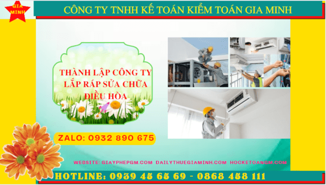 Thành lập doanh nghiệp lắp ráp sửa chữa điều hòa tại Hưng Yên