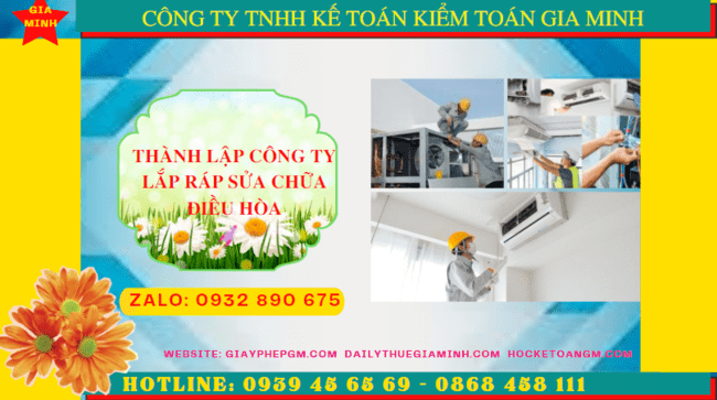 Thành lập doanh nghiệp lắp ráp sửa chữa điều hòa tại Lai Châu