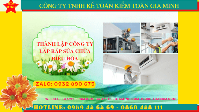 Thành lập doanh nghiệp lắp ráp sửa chữa điều hòa tại Lâm Đồng