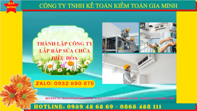 Thành lập doanh nghiệp lắp ráp sửa chữa điều hòa tại Phú Thọ