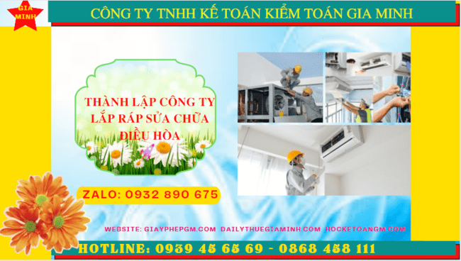 THÀNH LẬP CÔNG TY LẮP RÁP SỬA CHỮA ĐIỀU HÒA TẠI PHÚ YÊN 4 Thành lập doanh nghiệp lắp ráp sửa chữa điều hòa tại Phú Yên