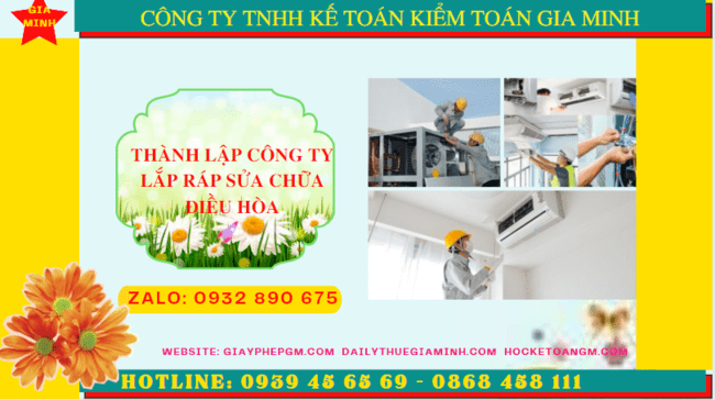 THÀNH LẬP CÔNG TY LẮP RÁP SỬA CHỮA ĐIỀU HÒA TẠI QUẢNG BÌNH 4 Thành lập doanh nghiệp lắp ráp sửa chữa điều hòa tại Quảng Bình