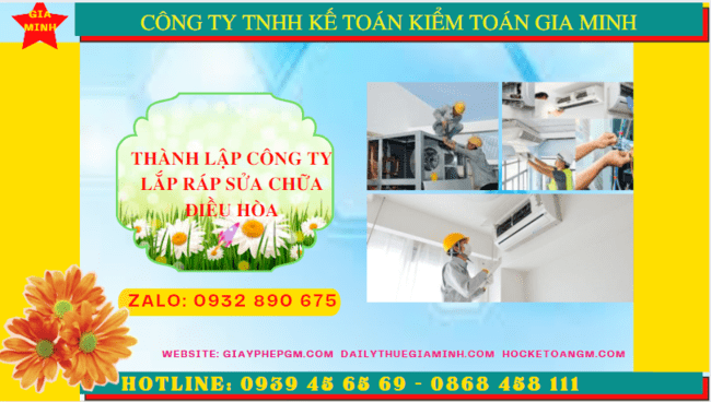 THÀNH LẬP CÔNG TY LẮP RÁP SỬA CHỮA ĐIỀU HÒA TẠI QUẢNG NINH 4 Thành lập doanh nghiệp lắp ráp sửa chữa điều hòa tại Quảng Ninh