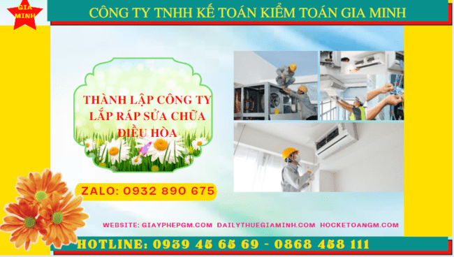 Thành lập doanh nghiệp lắp ráp sửa chữa điều hòa tại Quảng Trị