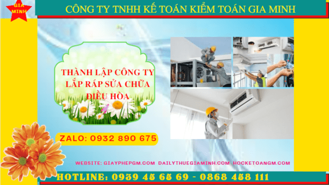 Thành lập doanh nghiệp lắp ráp sửa chữa điều hòa tại Sóc Trăng
