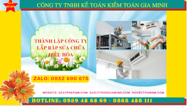 Thành lập doanh nghiệp lắp ráp sửa chữa điều hòa tại Tây Ninh