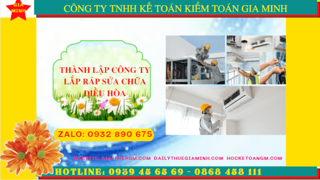 Thành lập doanh nghiệp lắp ráp sửa chữa điều hòa tại Thanh Hóa