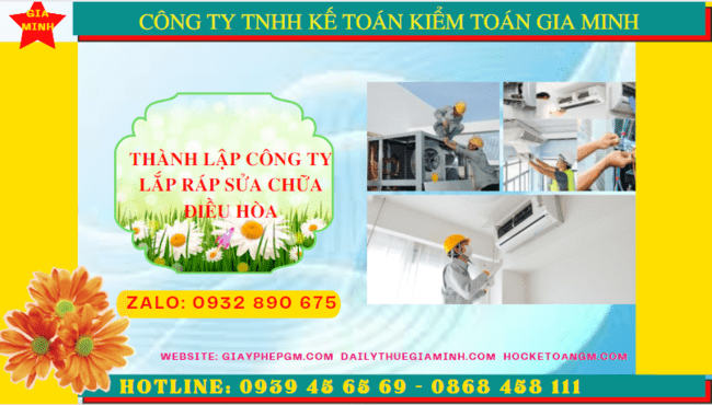 Thành lập doanh nghiệp lắp ráp sửa chữa điều hòa tại Thành Phố Cần Thơ