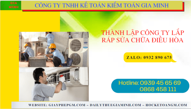Thành lập doanh nghiệp lắp ráp sửa chữa điều hòa tại Thành Phố Hà Nội