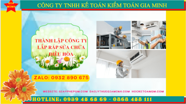 Thành lập doanh nghiệp lắp ráp sửa chữa điều hòa tại Thành Phố Hải Phòng