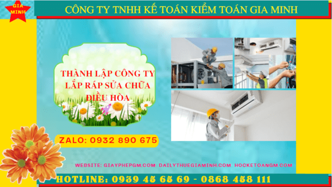 Thành lập doanh nghiệp lắp ráp sửa chữa điều hòa tại Thành Phố Huế