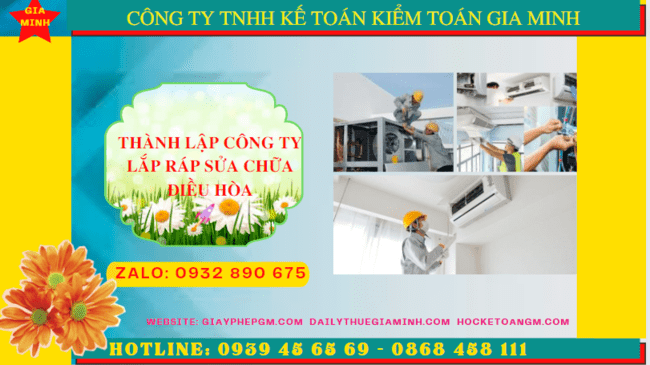 Thành lập doanh nghiệp lắp ráp sửa chữa điều hòa tại Thành Phố Hưng Yên