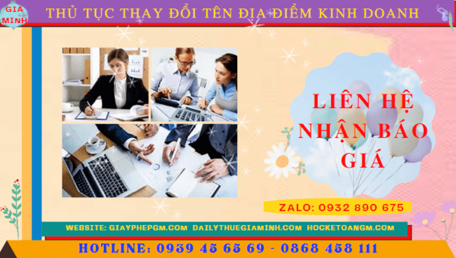 THỦ TỤC THAY ĐỔI TÊN ĐỊA ĐIỂM KINH DOANH TẠI NHA TRANG 5 Thay đổi tên địa điểm kinh doanh doanh hết bao nhiêu tiền tại Nha Trang