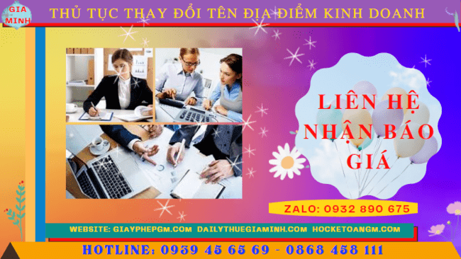 THỦ TỤC THAY ĐỔI TÊN ĐỊA ĐIỂM KINH DOANH TẠI PHÚ THỌ 5 Thay đổi tên địa điểm kinh doanh doanh hết bao nhiêu tiền tại Phú Thọ