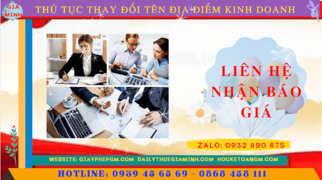 Thay đổi tên địa điểm kinh doanh doanh hết bao nhiêu tiền tại Phú Yên