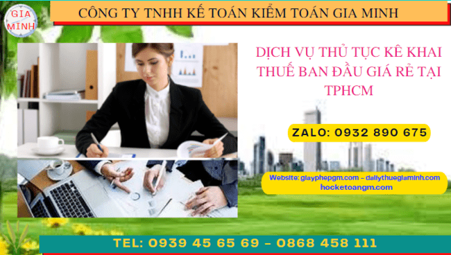 Thủ tục khai thuế ban đầu cho doanh nghiệp mới thành lập tại TPHCM