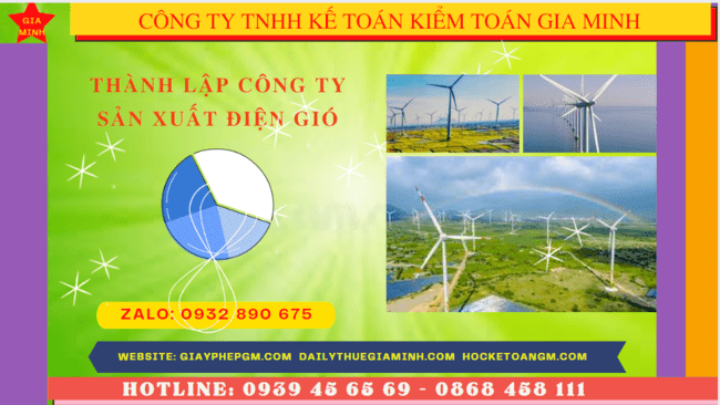 Thành lập công ty sản xuất điện gió 6 Thủ tục Thành lập Công ty sản xuất điện, khí đốt, nước