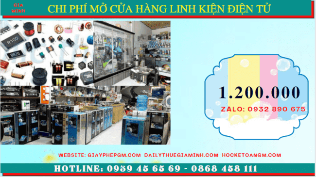 Thành lập cửa hàng kinh doanh bán linh kiện điện tử bao nhiêu tiền tại Huyện Thạch Thất - Hà Nội