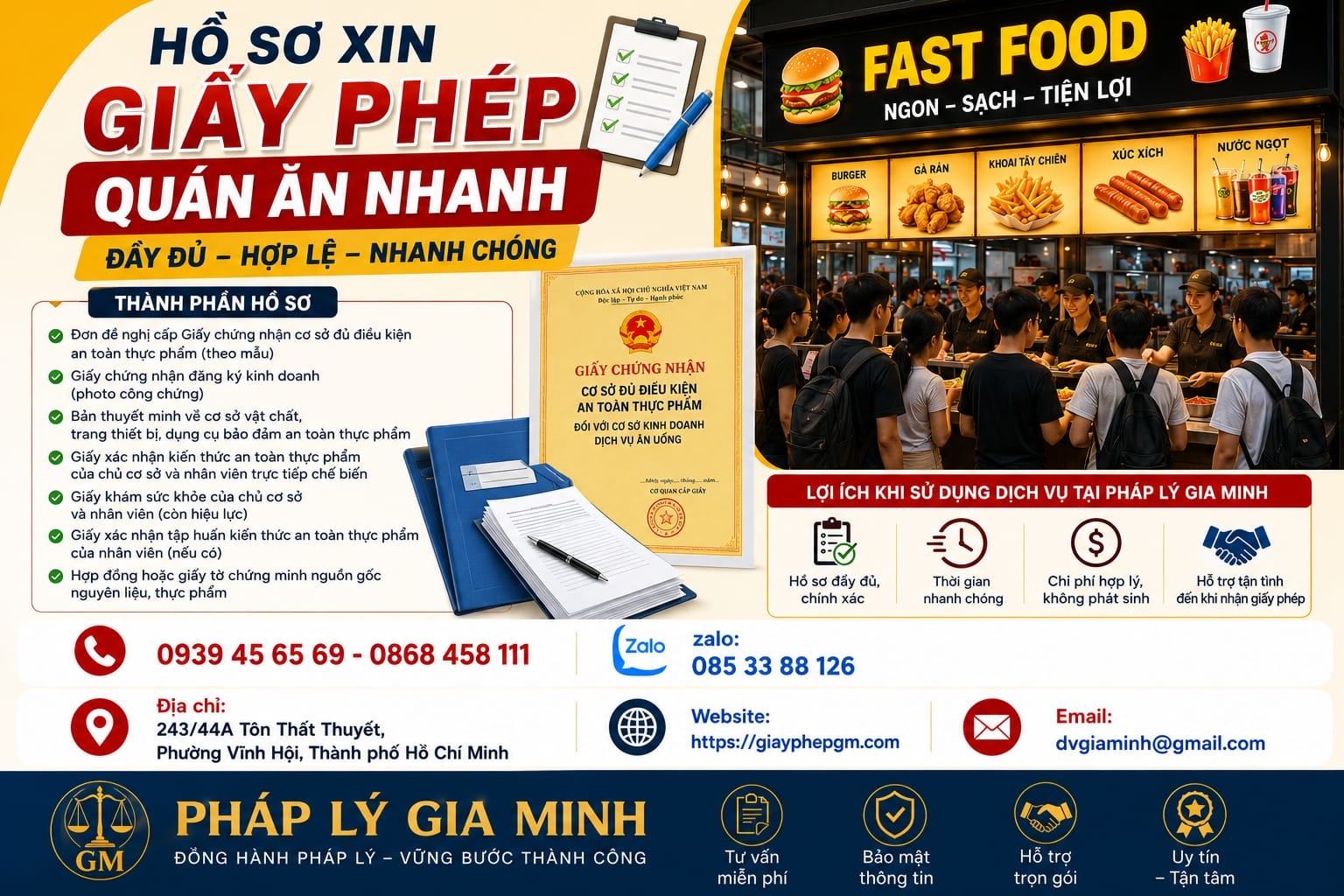 Hồ sơ đăng ký kinh doanh thức ăn nhanh tại Kiên Giang