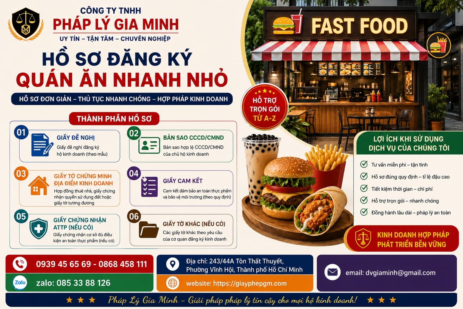 Mở cửa hàng kinh doanh thức ăn nhanh tại Lai Châu – Hướng dẫn chi tiết thủ tục, chi phí và kinh nghiệm thực tế 9 Hồ sơ đăng ký kinh doanh thức ăn nhanh tại Lai Châu