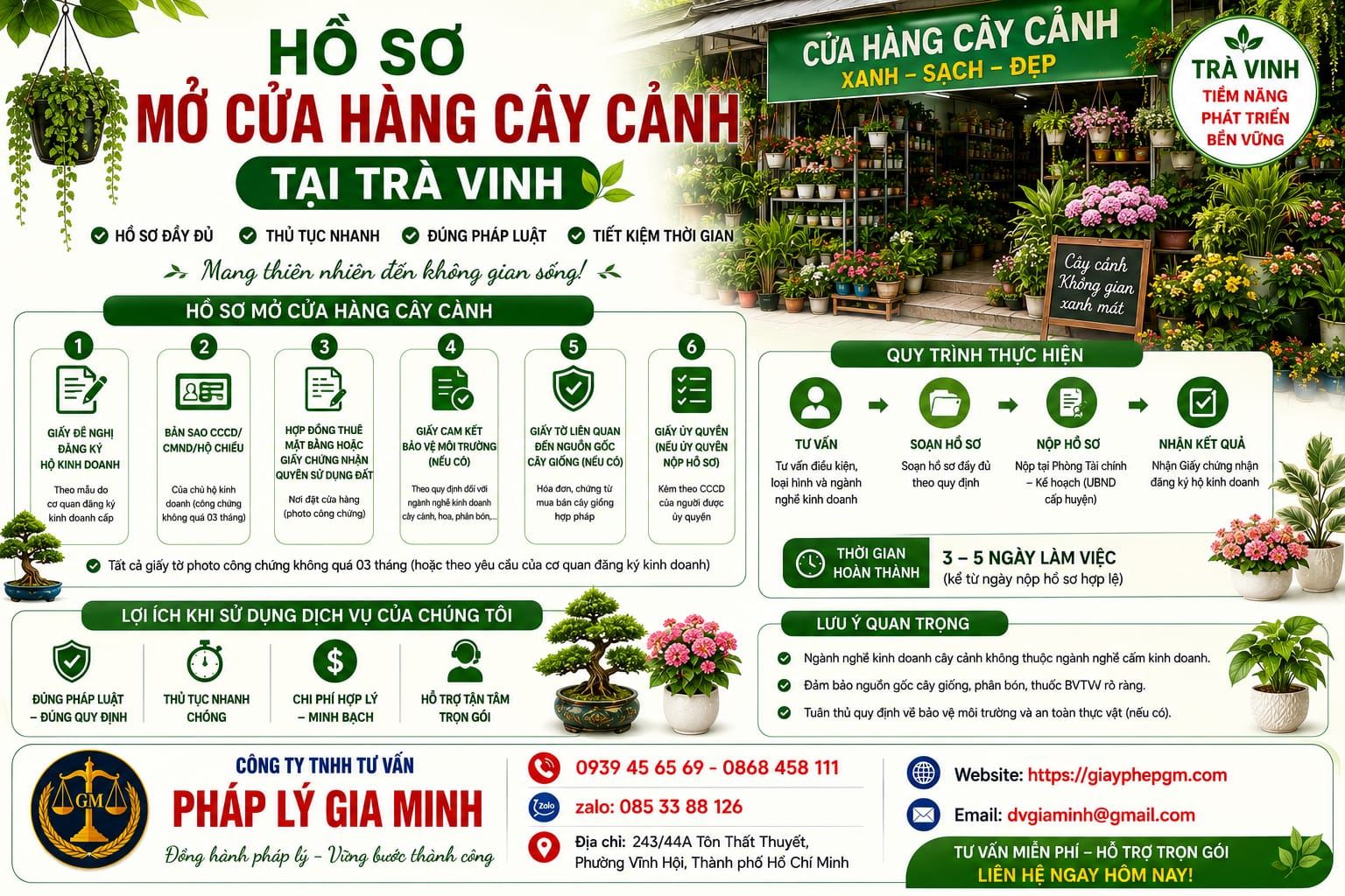 Hồ sơ mở cửa hàng cây cảnh