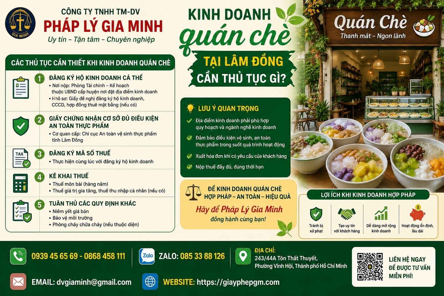 KINH DOANH QUÁN CHÈ TẠI LÂM ĐỒNG CẦN THỦ TỤC GÌ? 6 Kinh doanh quán chè tại Lâm Đồng cần thủ tục gì?