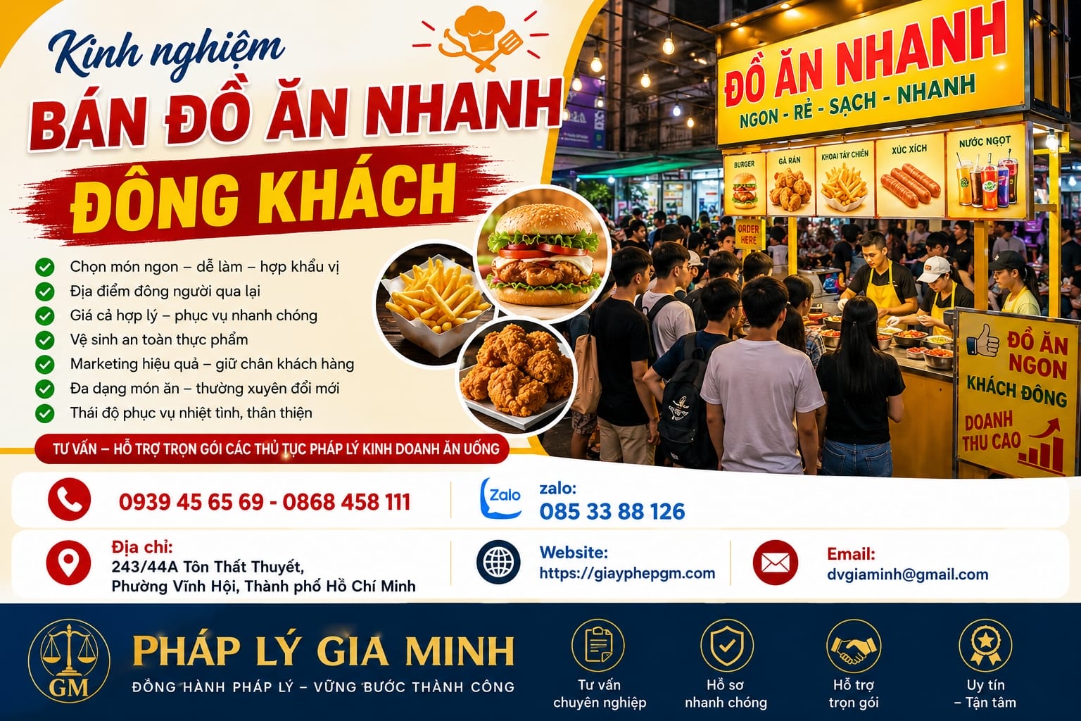 Mở cửa hàng kinh doanh thức ăn nhanh tại Lai Châu – Hướng dẫn chi tiết thủ tục, chi phí và kinh nghiệm thực tế 7 Kinh nghiệm kinh doanh thức ăn nhanh tại Lai Châu