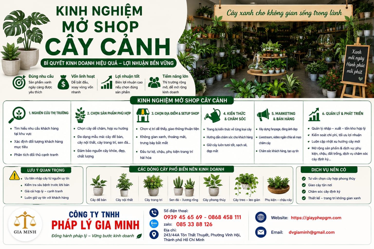 Kinh nghiệm mở shop cây cảnh