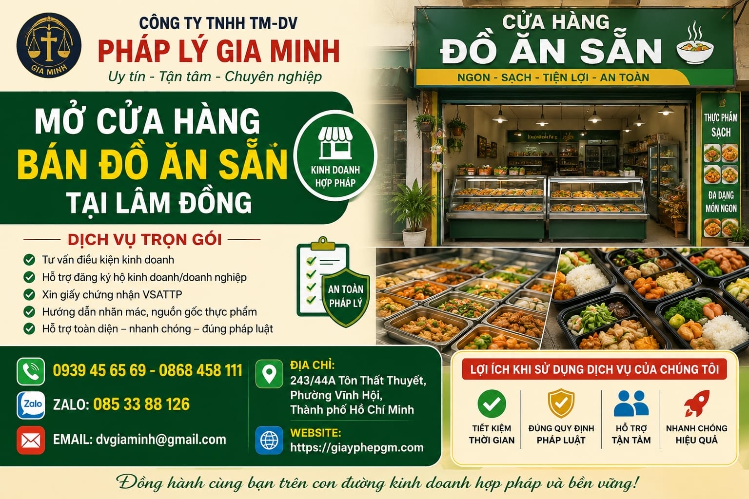 Mở cửa hàng bán đồ ăn sẵn tại Lâm Đồng