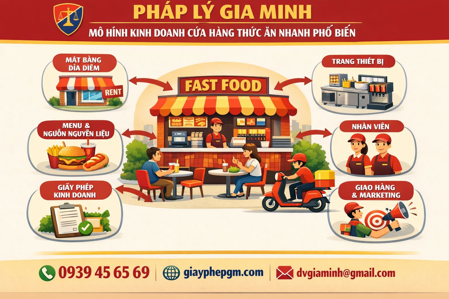 Mở cửa hàng kinh doanh thức ăn nhanh tại Bình Định