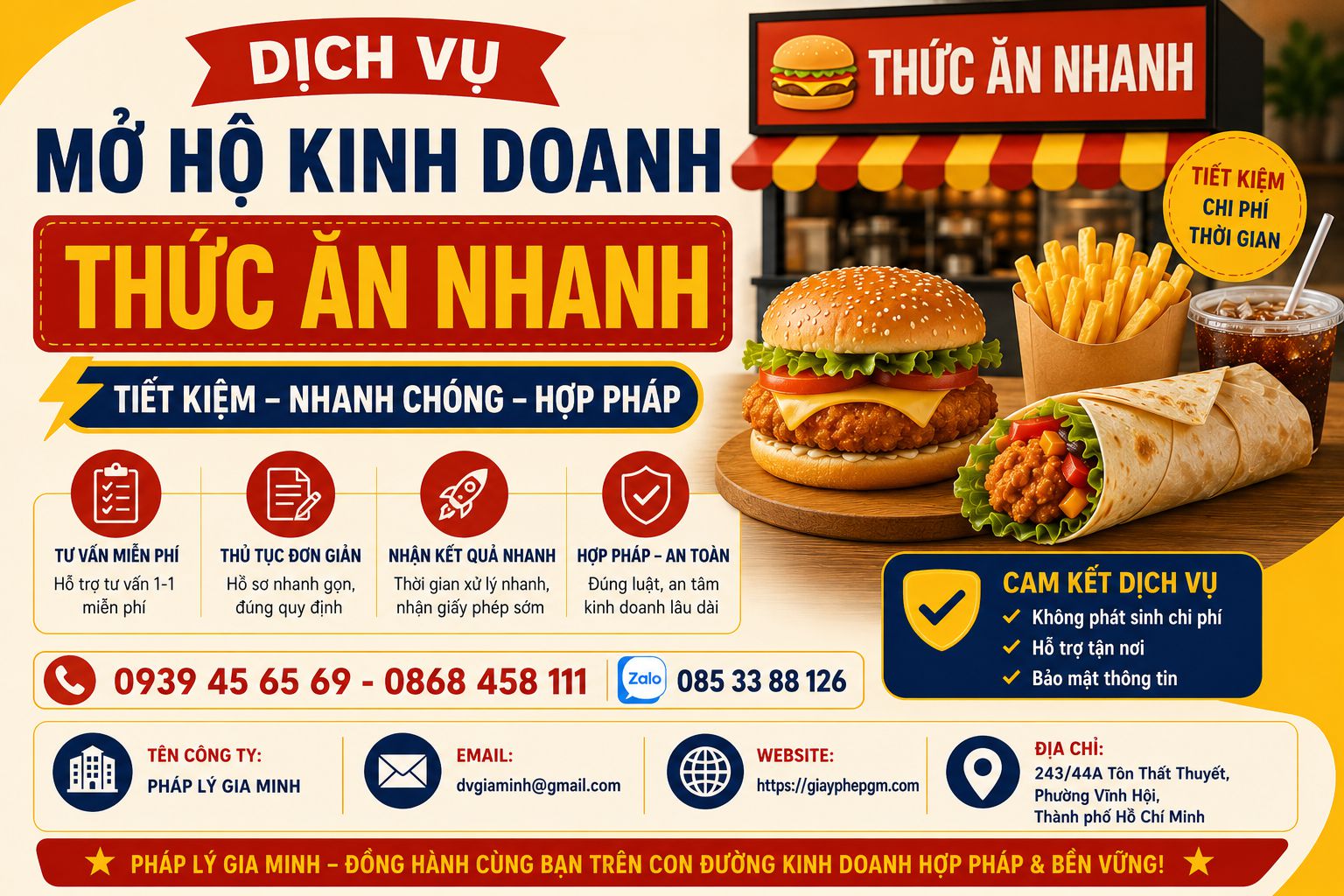 Mở cửa hàng kinh doanh thức ăn nhanh tại Gia Lai