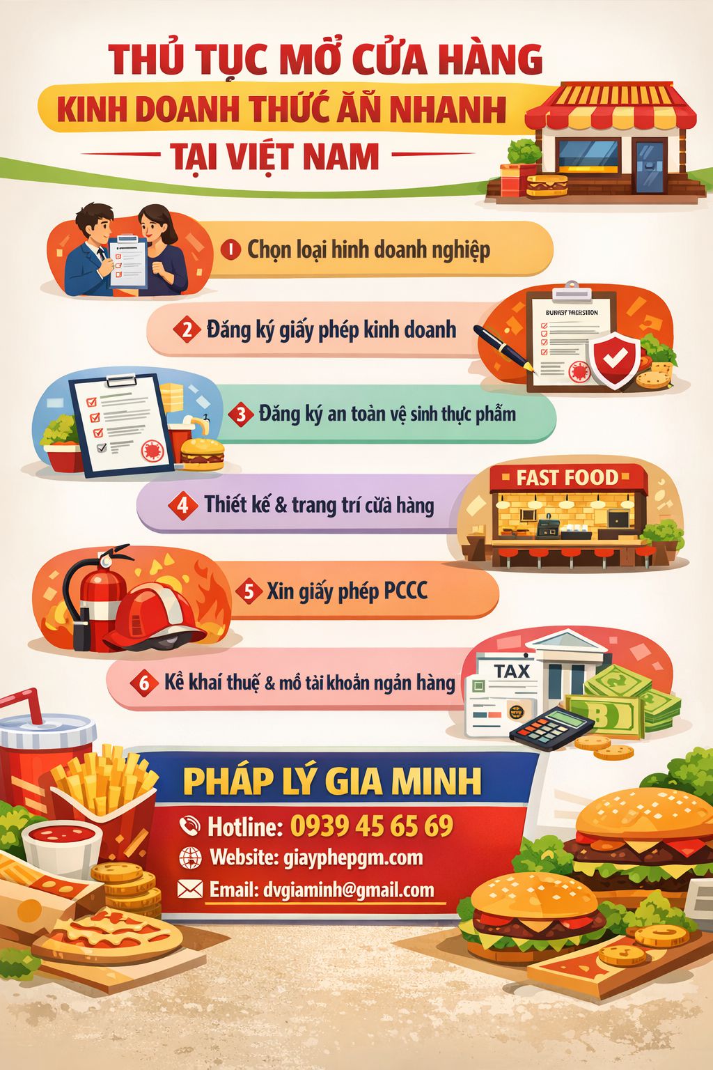 Dịch vụ mở cửa hàng kinh doanh thức ăn nhanh tại Bắc Ninh – Nhanh chóng & Trọn gói 7 Thủ tục mở quán thức ăn nhanh tại Bắc Ninh