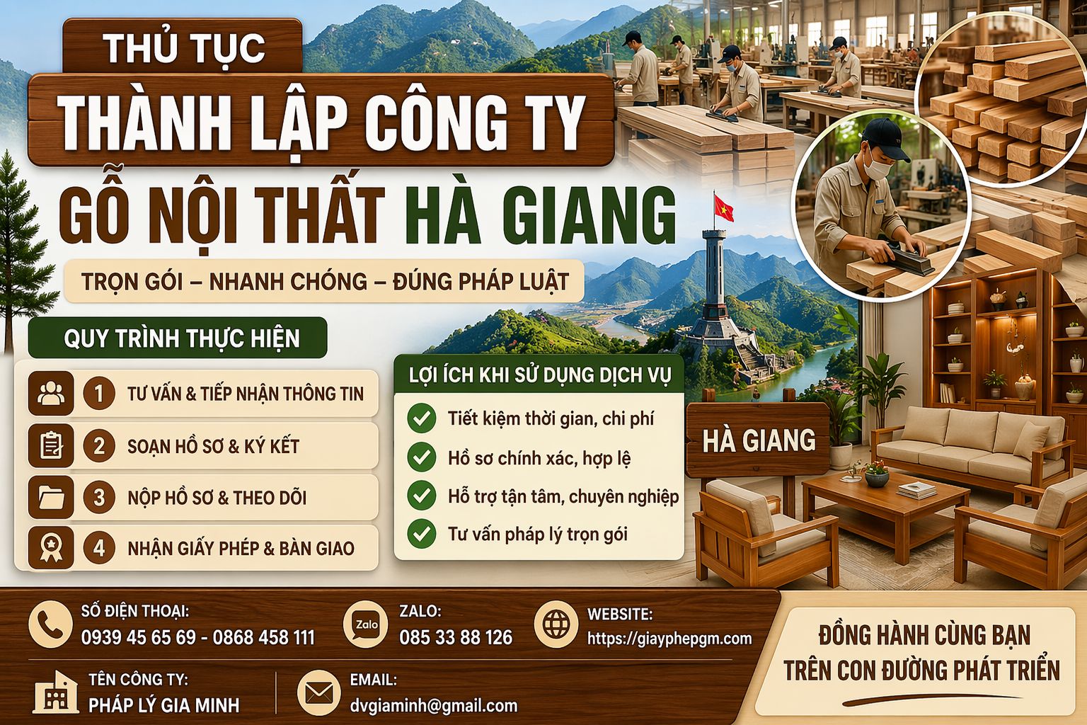 Thủ tục thành lập công ty gỗ nội thất Hà Giang