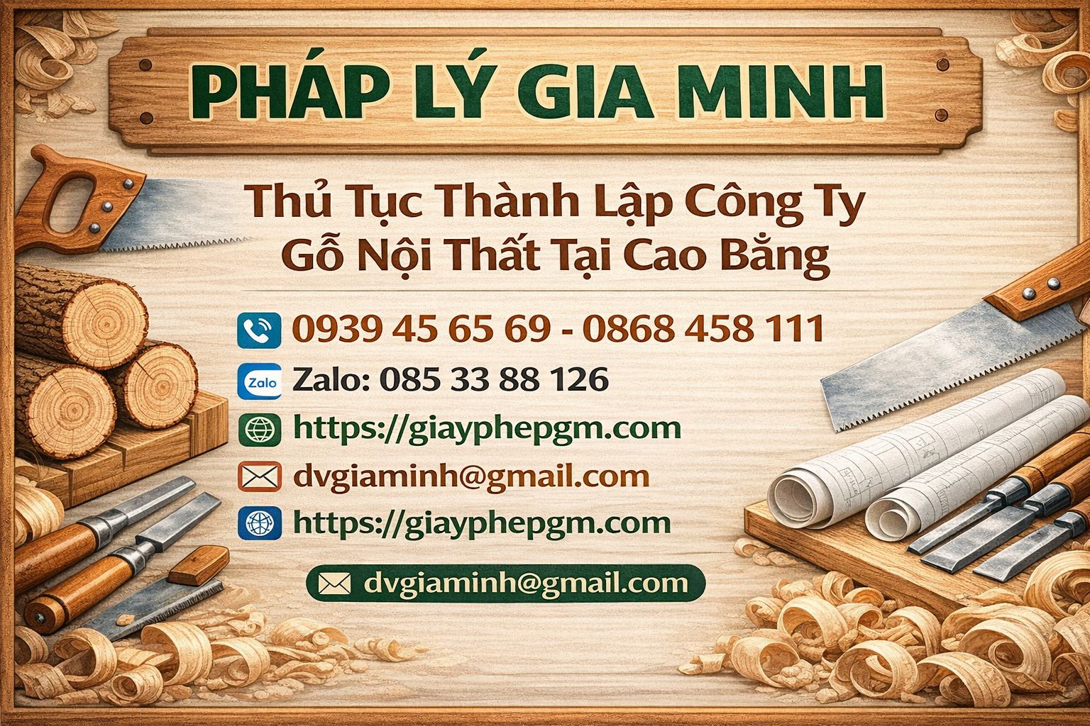 Thủ tục thành lập công ty gỗ nội thất tại Cao Bằng
