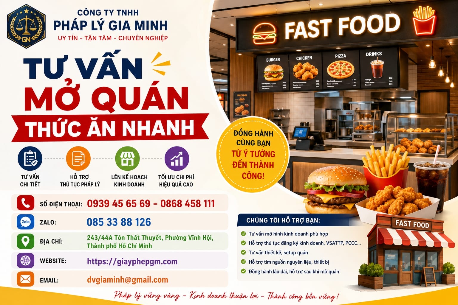 Tư vấn mở cửa hàng thức ăn nhanh tại Kiên Giang