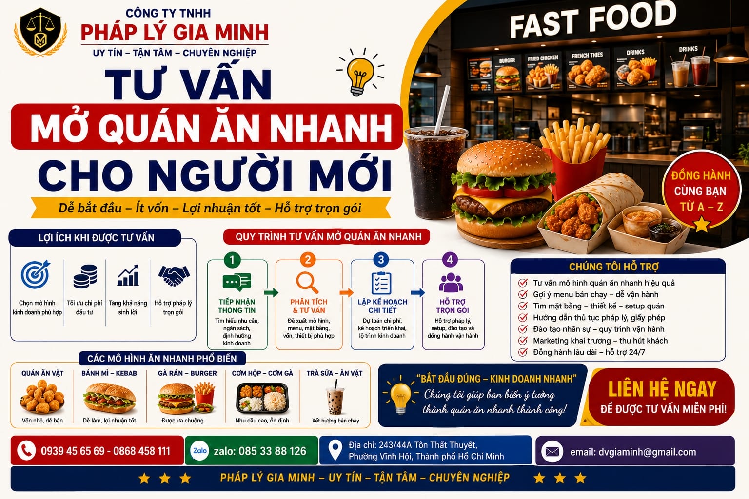 Tư vấn mở cửa hàng thức ăn nhanh tại Kon Tum