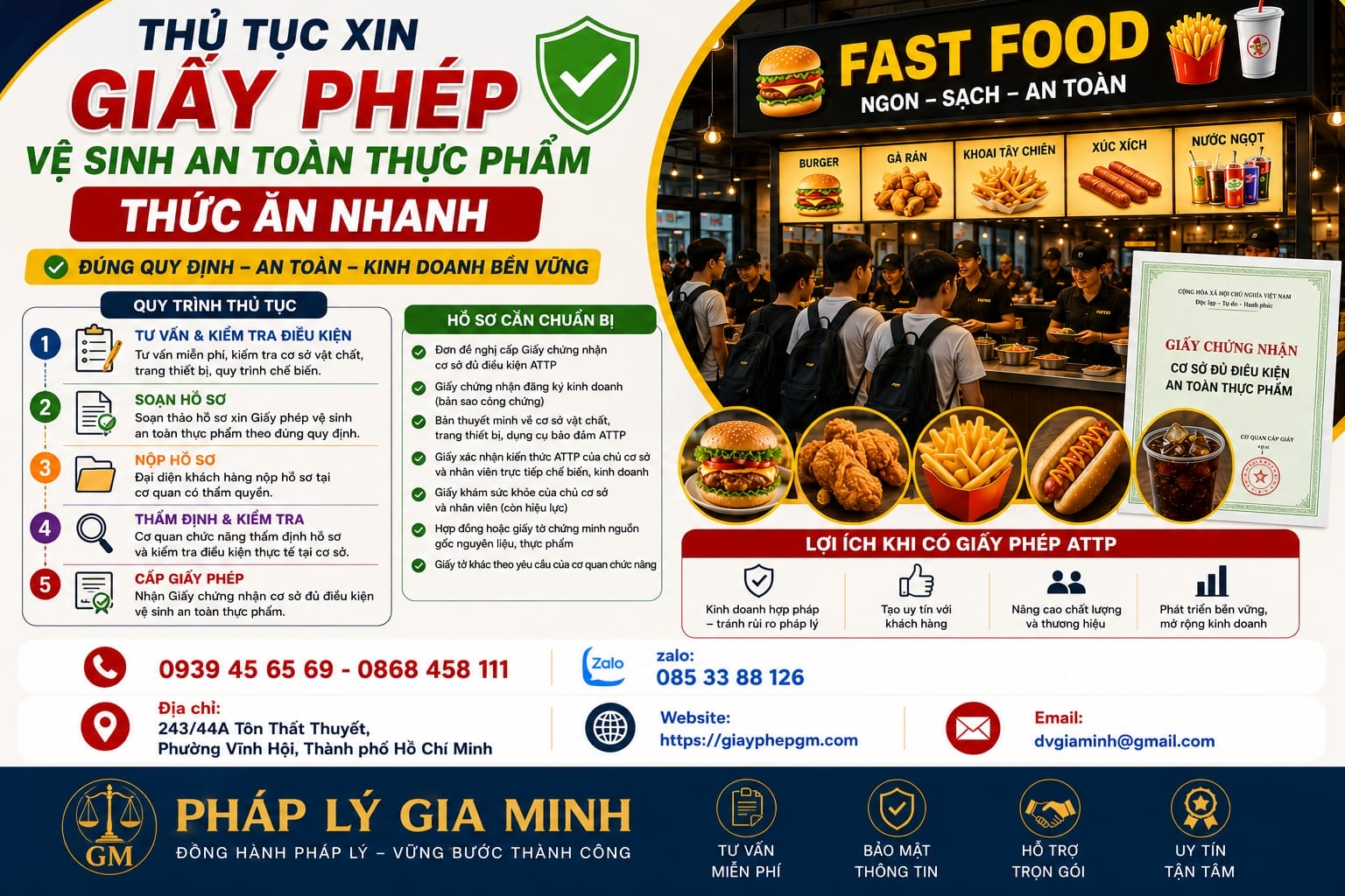 Mở cửa hàng kinh doanh thức ăn nhanh tại Lâm Đồng – Hướng dẫn chi tiết từ A đến Z cho người mới bắt đầu 9 Xin giấy phép VSATTP cho quán thức ăn nhanh tại Lâm Đồng