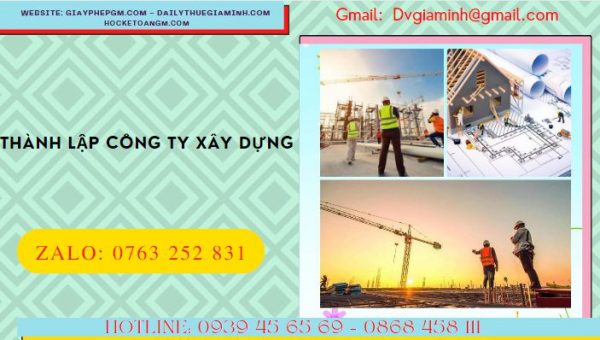 Xin giấy phép thành lập công ty xây dựng
