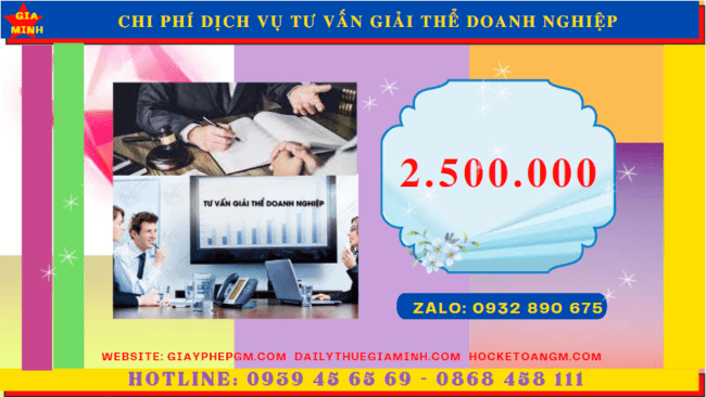 Dịch vụ tư vấn giải thể doanh nghiệp tại Lào Cai 5 Chi phí dịch vụ giải thể doanh nghiệp tại Lào Cai