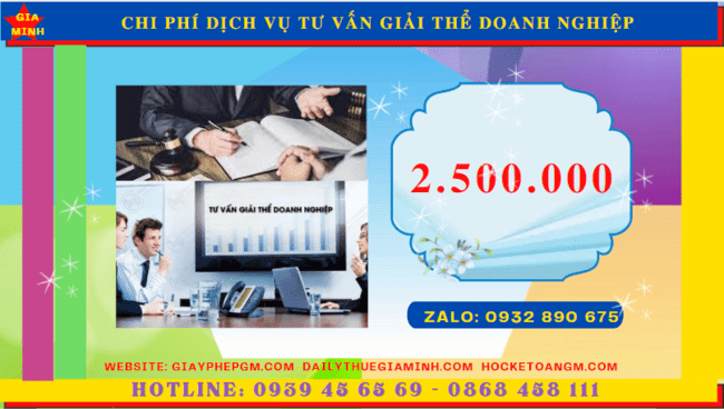 DỊCH VỤ TƯ VẤN GIẢI THỂ DOANH NGHIỆP TẠI NHA TRANG 5 Chi phí dịch vụ giải thể doanh nghiệp tại Nha Trang