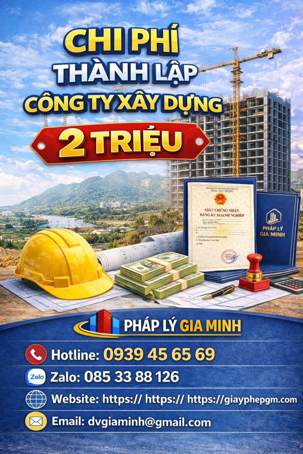 Chi phí mở công ty xây dựng dân dụng tại Hòa Bình