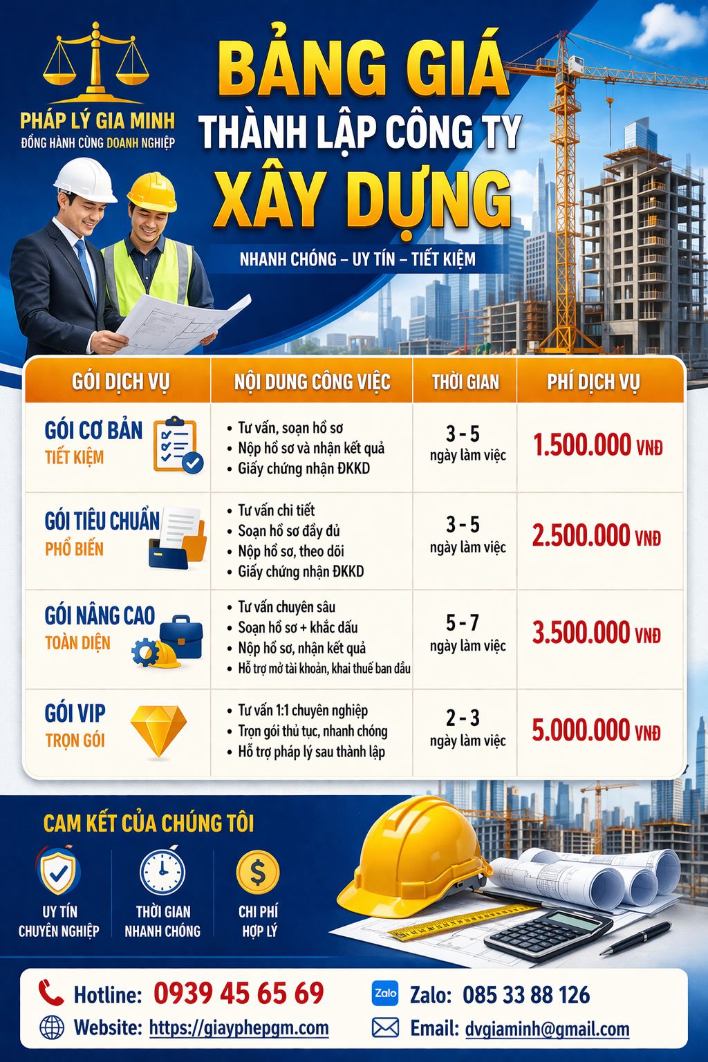 Chi phí mở công ty xây dựng dân dụng tại Lào Cai