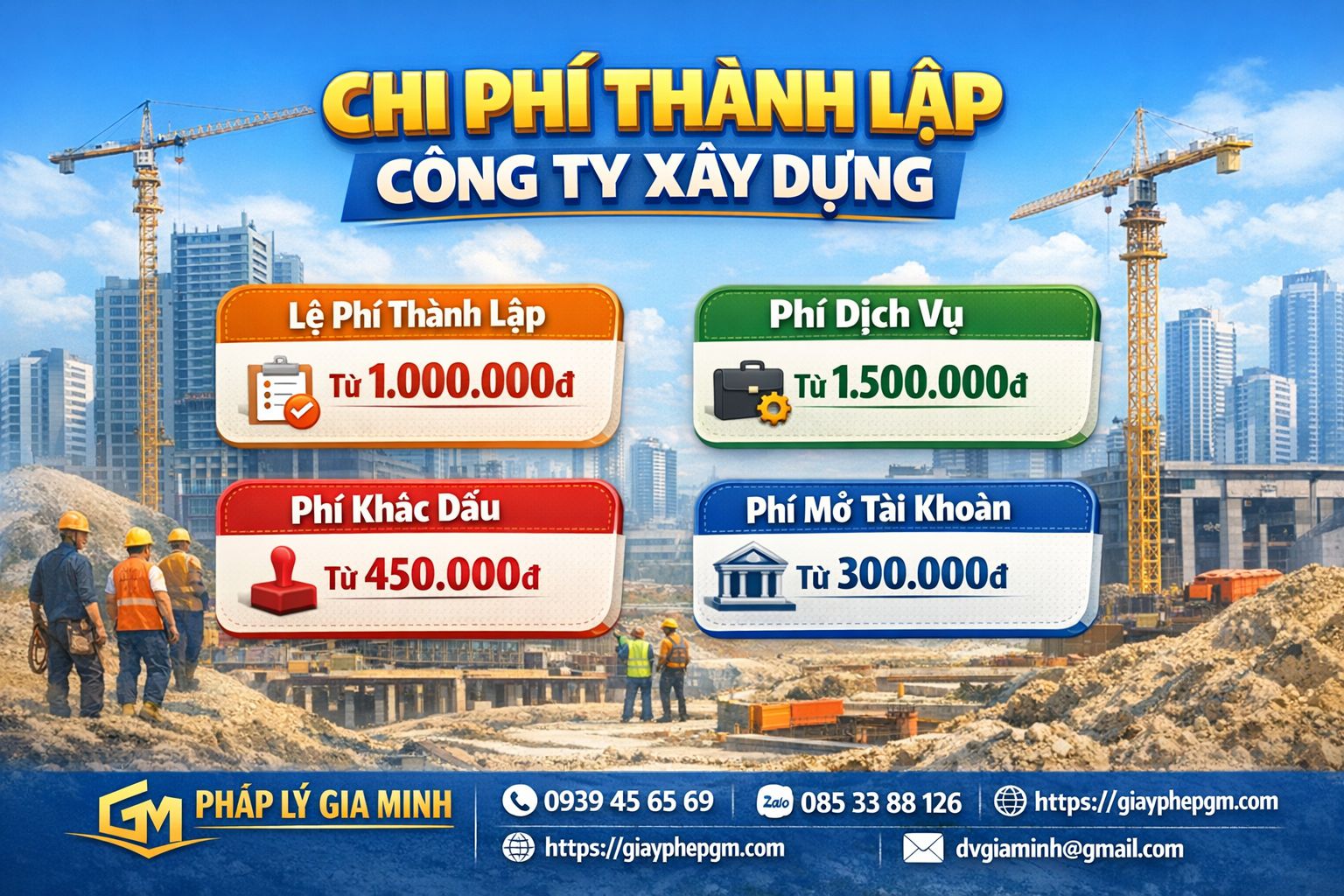 Chi phí mở công ty xây dựng tại Yên Bái