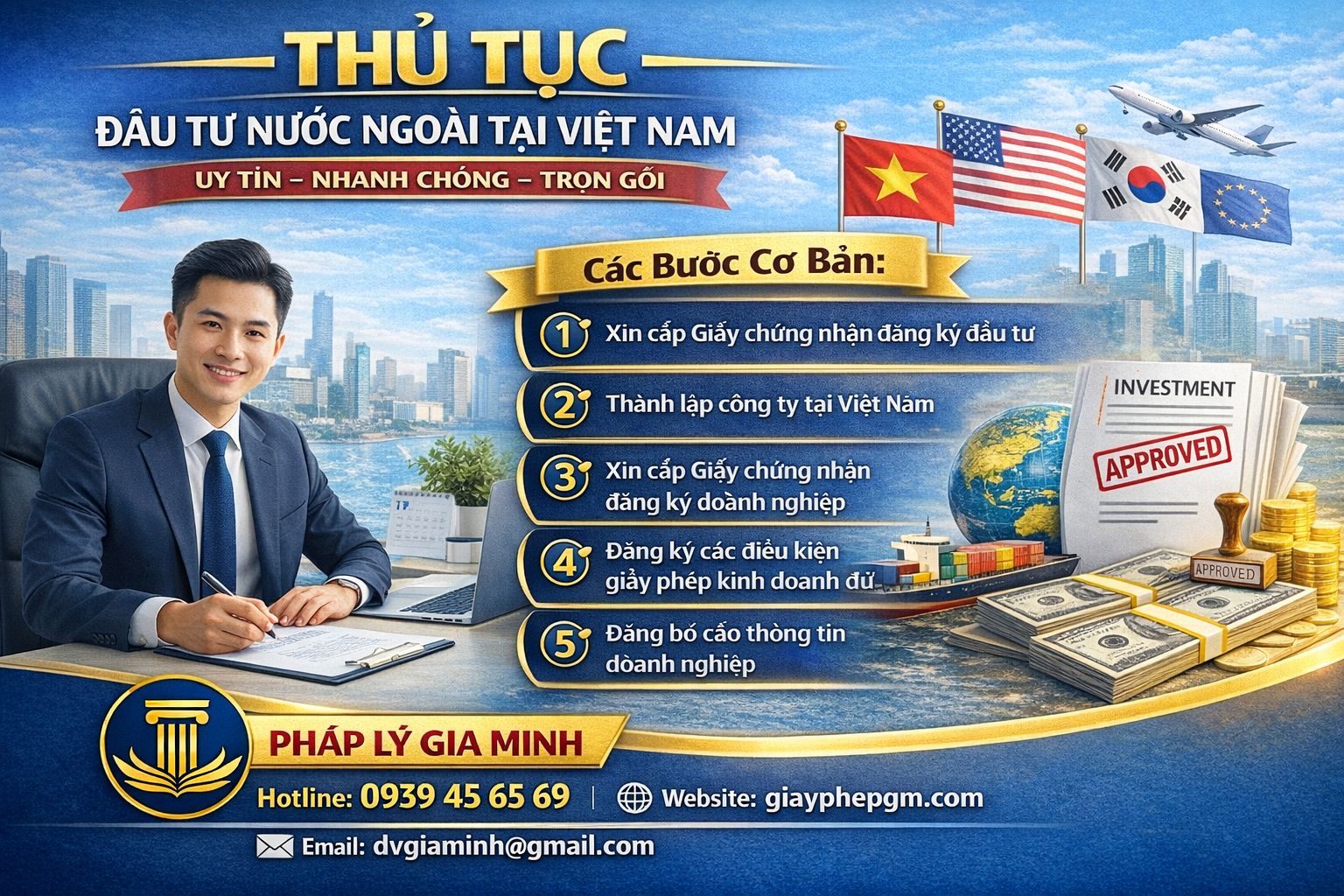 Thủ tục trọn gói thành lập công ty vốn đầu tư nước ngoài tại Thừa Thiên Huế – Nhanh chóng, uy tín, hợp pháp 10 Dịch vụ thành lập công ty Huế Gia Minh