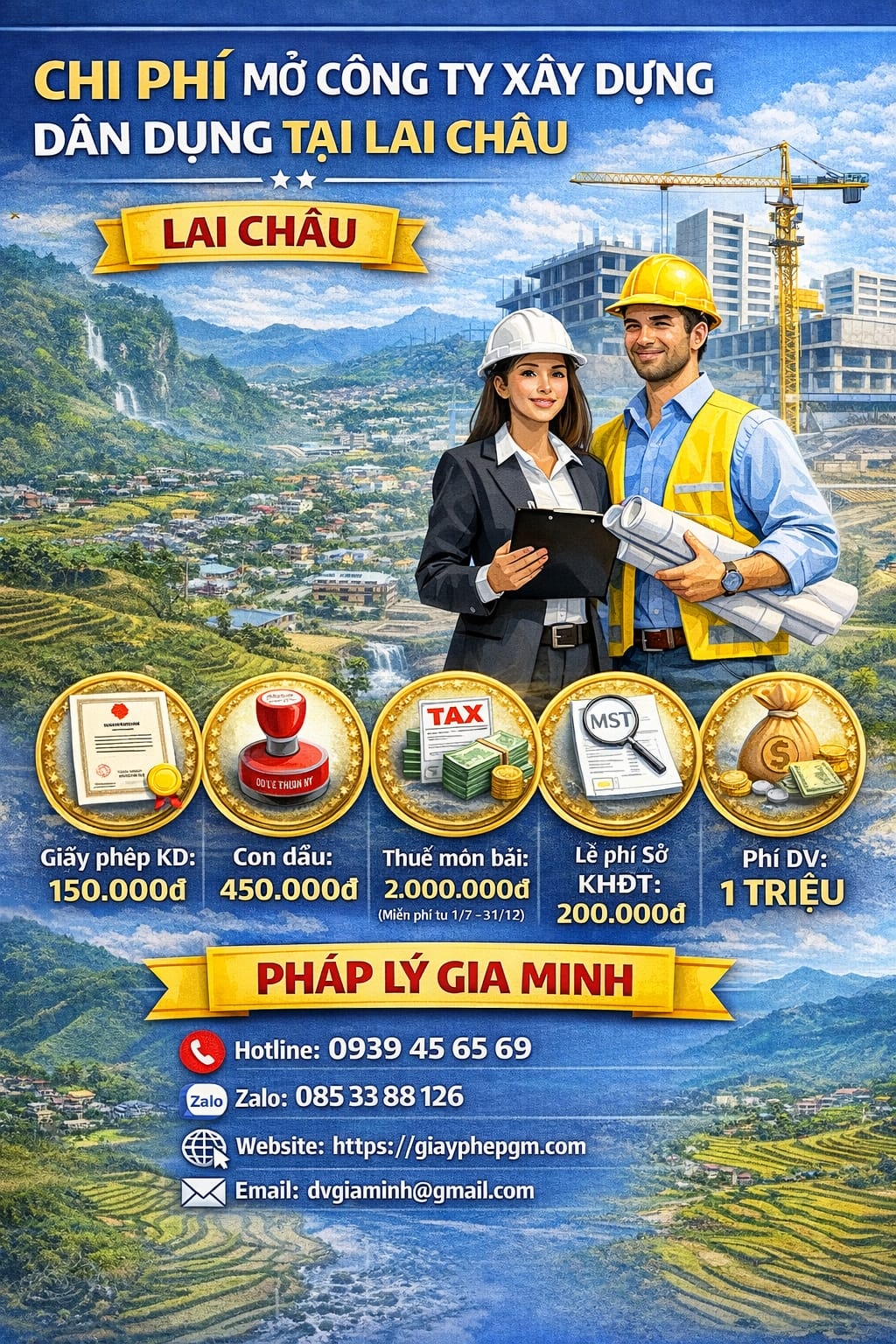 Điều kiện thành lập công ty xây dựng dân dụng tại Lai Châu