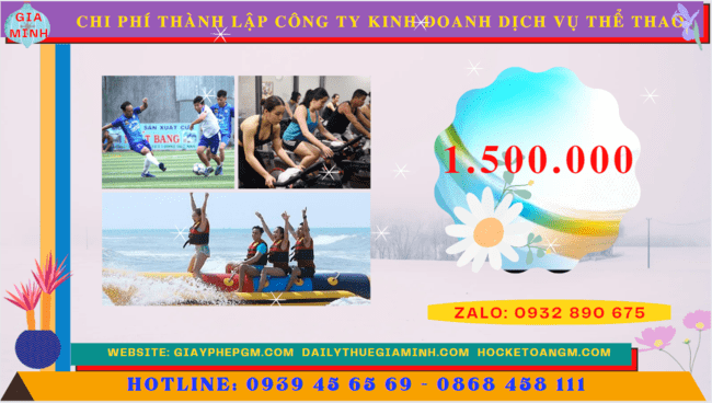Thành lập công ty kinh doanh dịch vụ thể thao tại TP.HCM 7 Chi phí thành lập công ty kinh doanh dịch vụ thể thao tại TPHCM